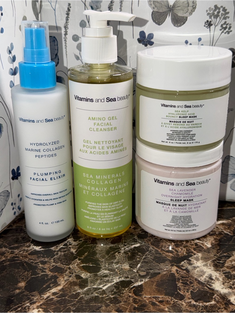 Vitamins and Sea Beauty Skin Care Set 4pc Full Size Clean Beauty.
